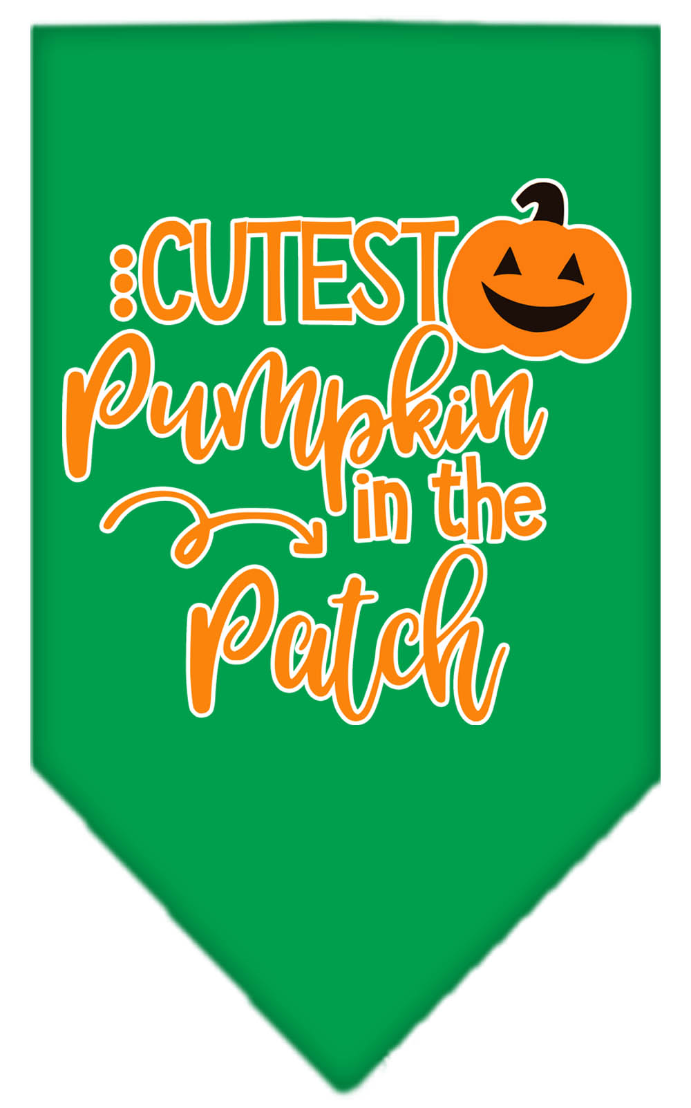 Cutest Pumpkin in the Patch Screen Print Bandana Emerald Green Small